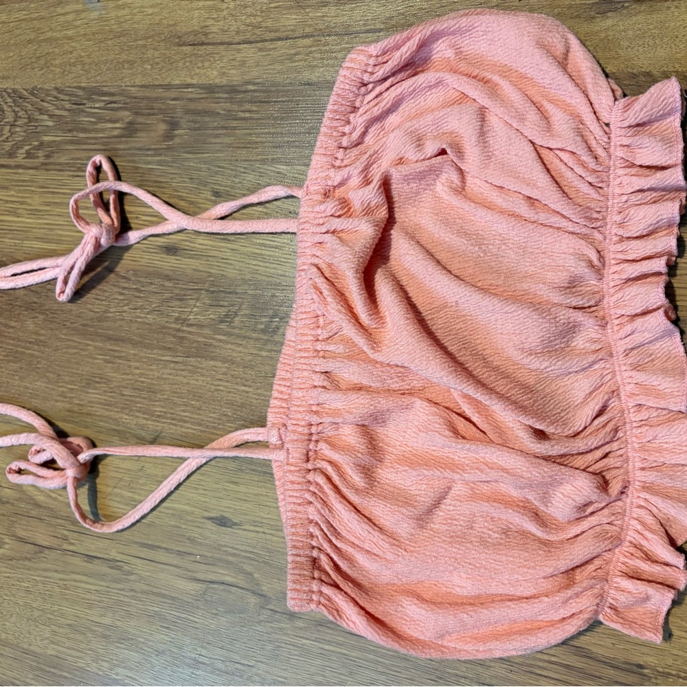 Wild Fable Coral Ruched Top